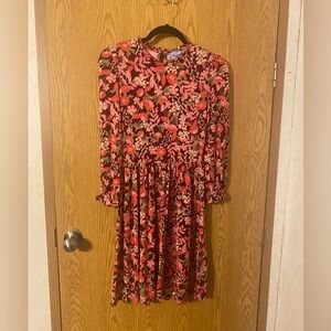 Draper James Burgundy Floral Dress